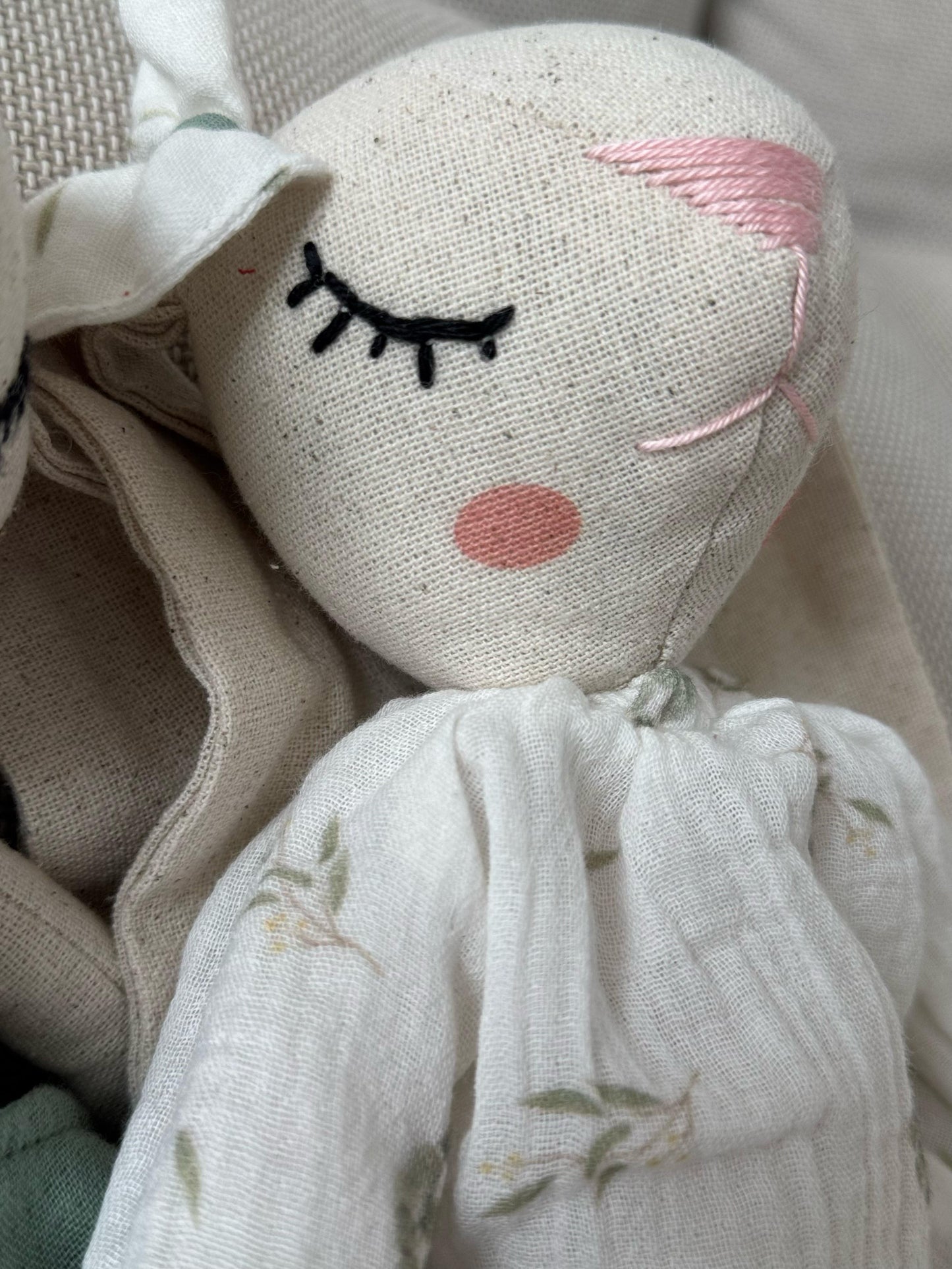 LILI LA LAPINE - DOUDOU 100% MOUSSELINE DE COTON