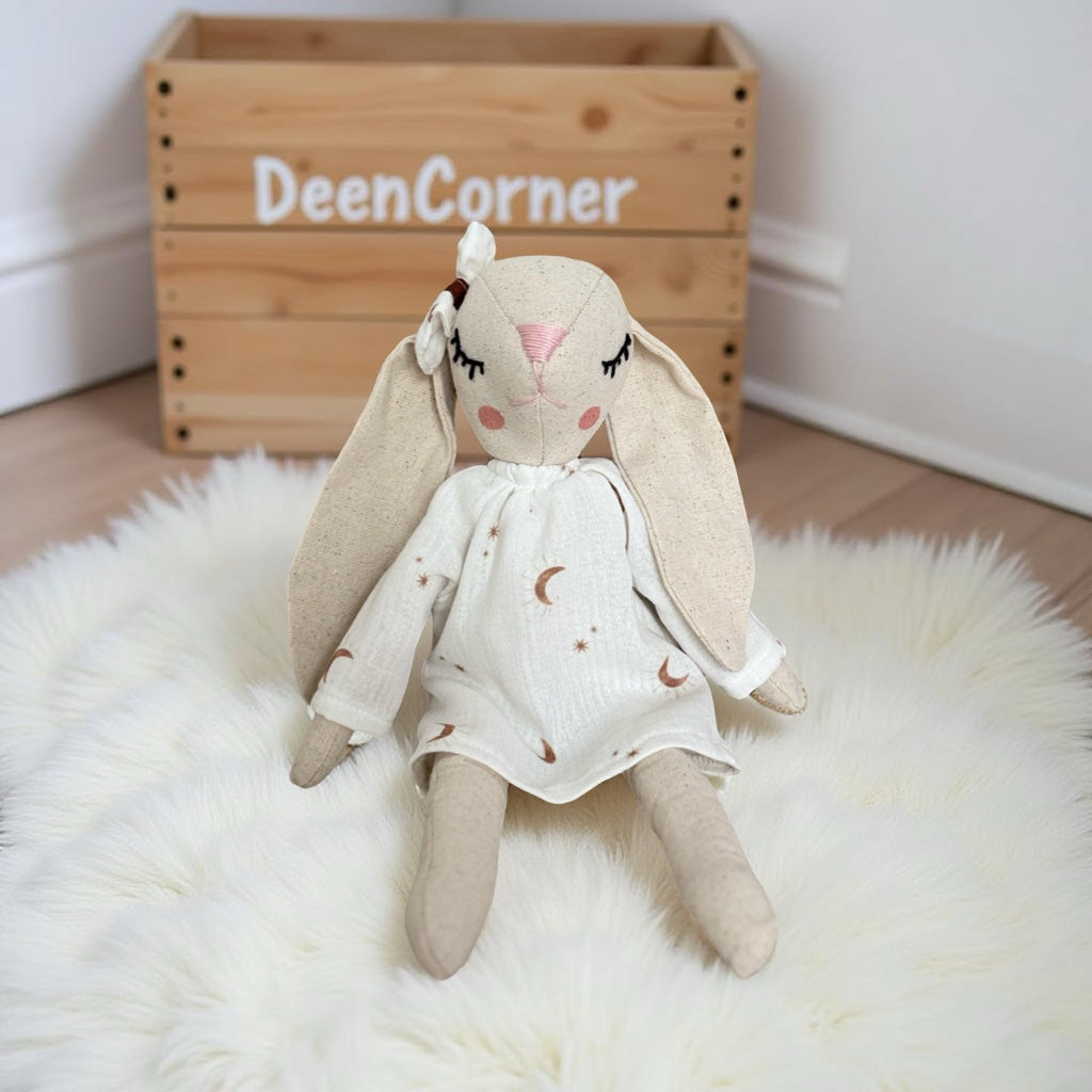 LILI LA LAPINE - DOUDOU 100% MOUSSELINE DE COTON
