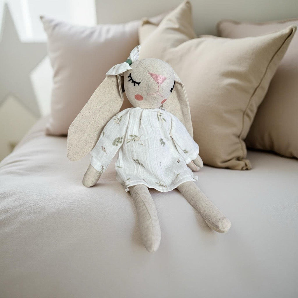 LILI LA LAPINE - DOUDOU 100% MOUSSELINE DE COTON