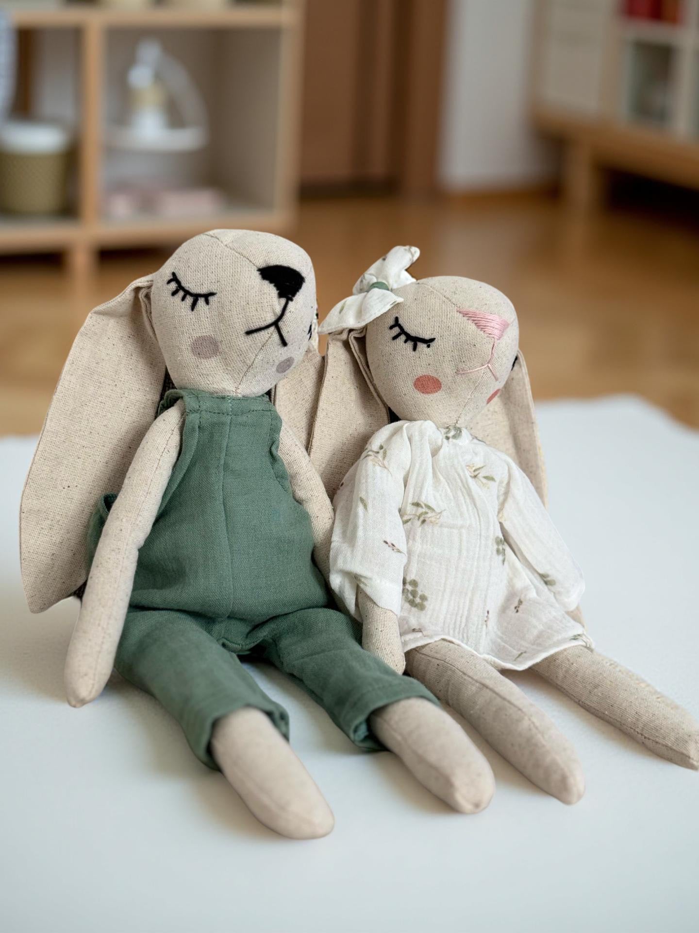 LILI LA LAPINE - DOUDOU 100% MOUSSELINE DE COTON