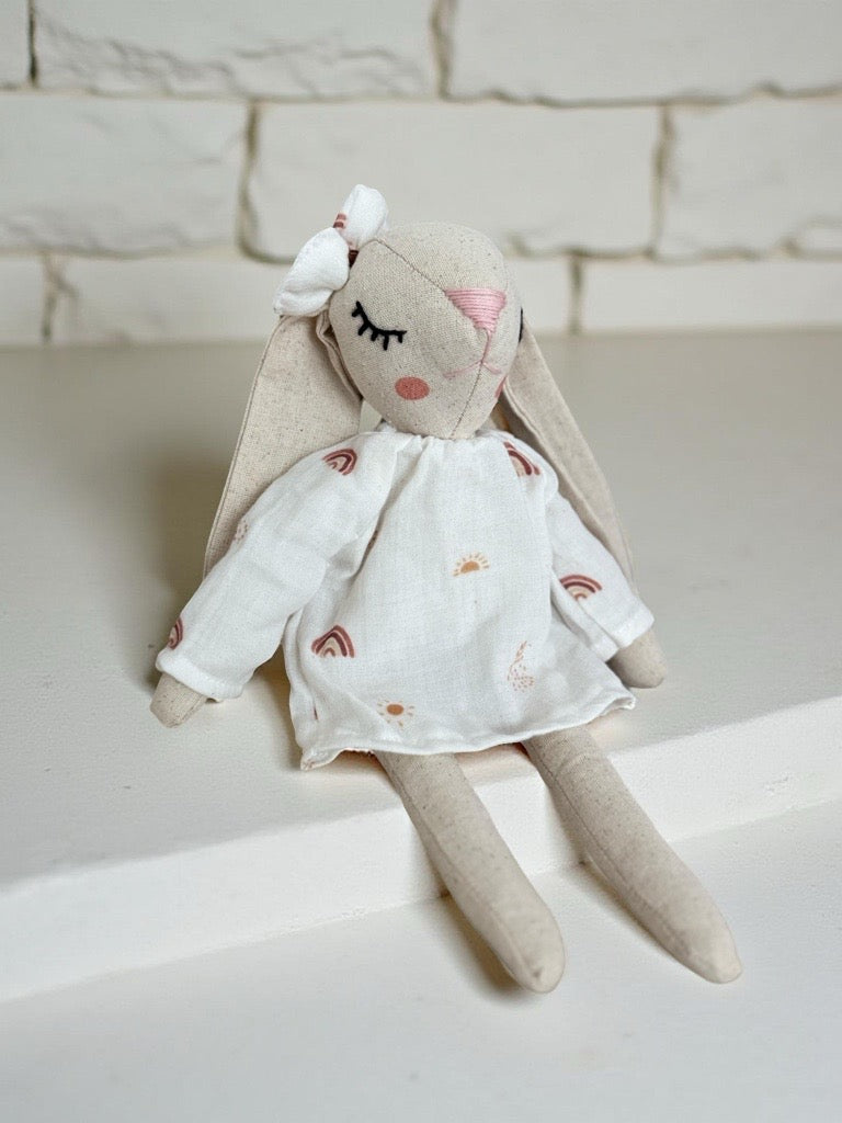 LILI LA LAPINE - DOUDOU 100% MOUSSELINE DE COTON