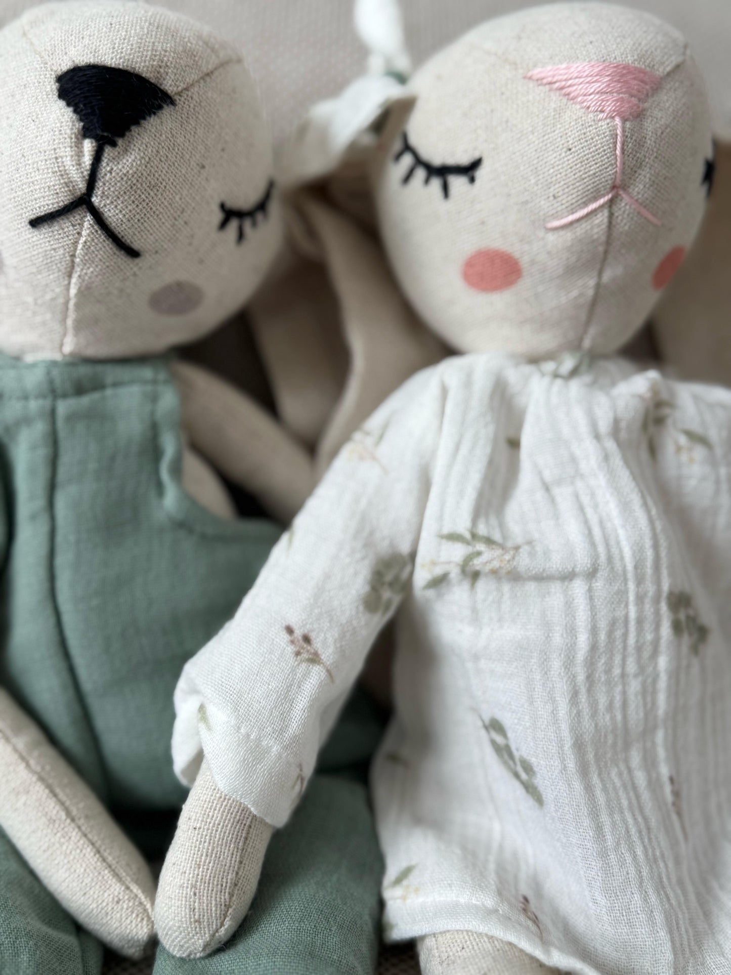 MOMO LE LAPIN - DOUDOU 100% MOUSSELINE DE COTON