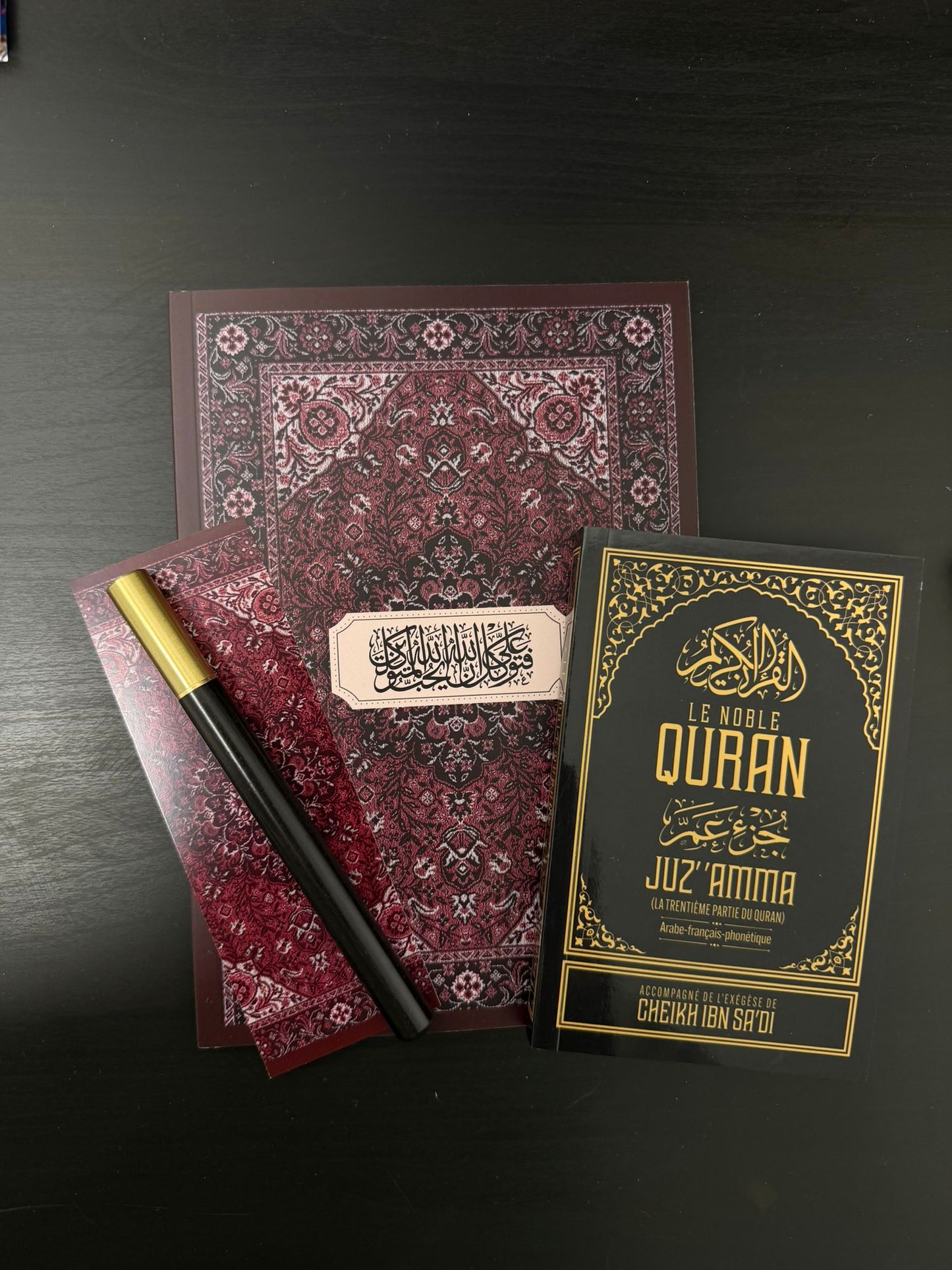 Coffret Pack Étudiant Islamique | Cahier à motif, Marque-page, Crayon Infini + Livre