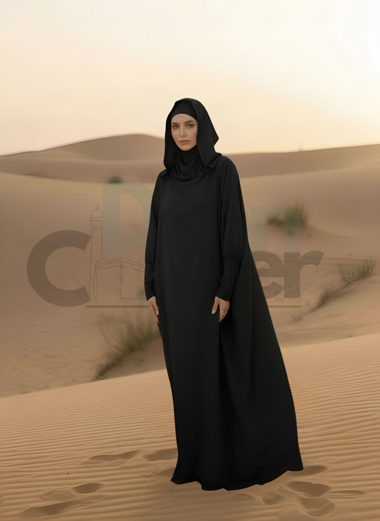 Robe de Prière Femme avec Voile et Capuche Intégrés – Jilbab de Salat Long et Ample
