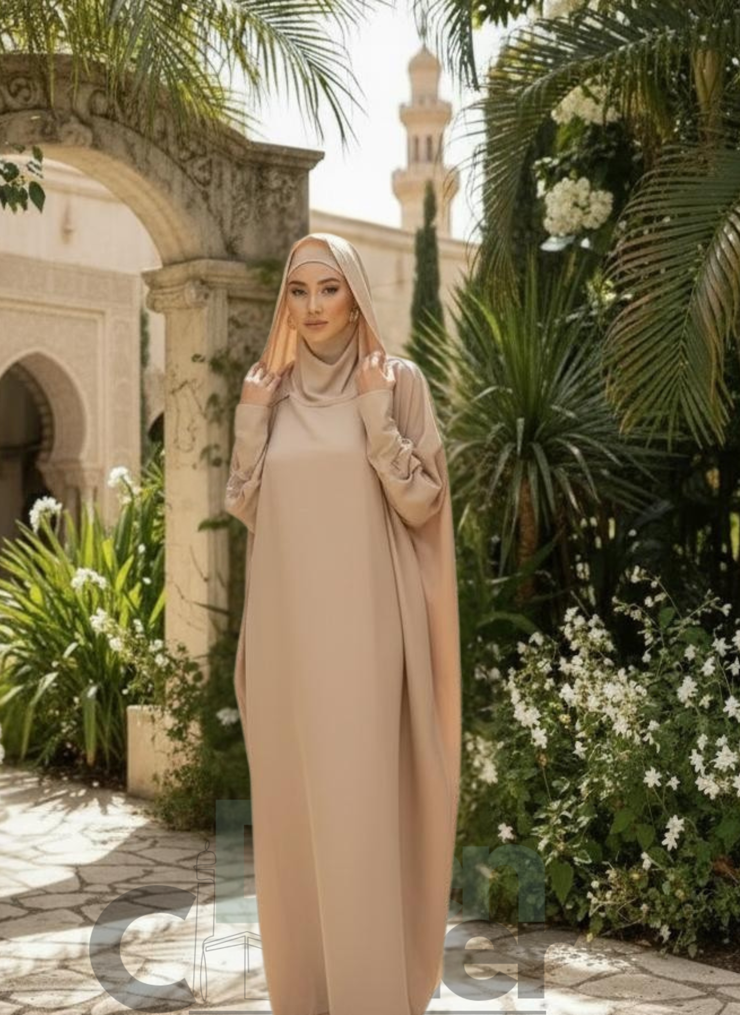 Robe de Prière Femme avec Voile et Capuche Intégrés – Jilbab de Salat Long et Ample