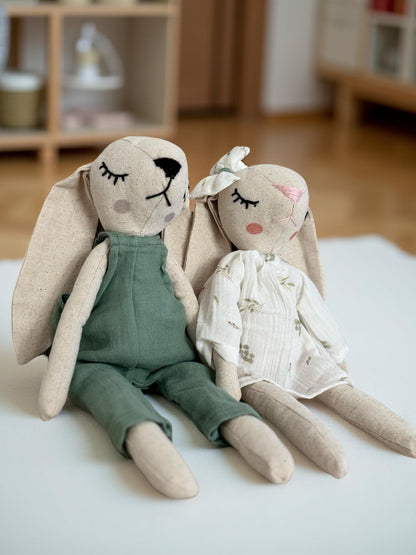 LILI LA LAPINE - DOUDOU 100% MOUSSELINE DE COTON