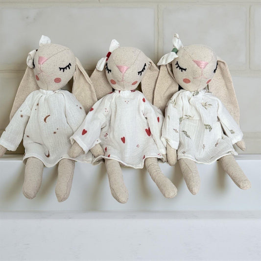 LILI LA LAPINE - DOUDOU 100% MOUSSELINE DE COTON