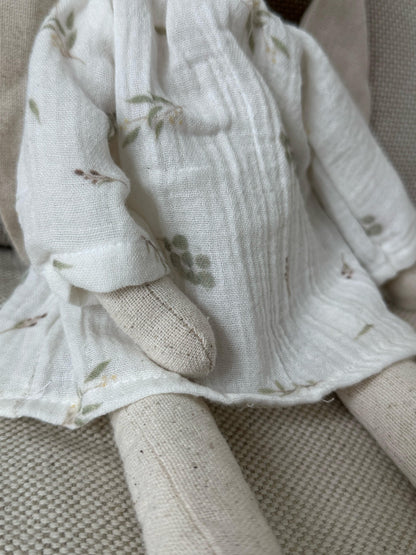 LILI LA LAPINE - DOUDOU 100% MOUSSELINE DE COTON