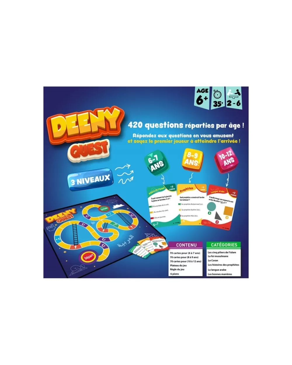 Deeny Quest : 420 Questions sur l'Islam - Jeu Éducatif 3 Niveaux (Dès 6 ans)
